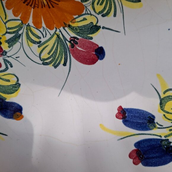 Rare Vintage Italian Renaissance Revival Nove Rose Signed Hand-Painted Bowl - Picture 10 of 11